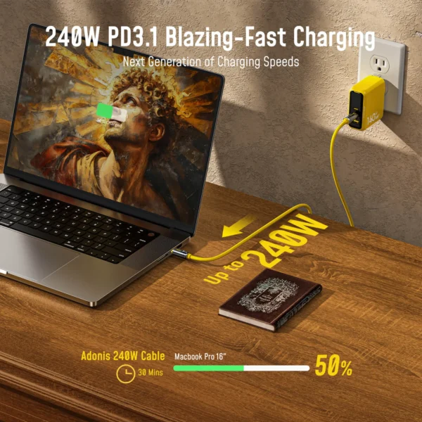 Starship 240W Power Bank | 27,600mAh High-Capacity | LED Display | PD Fast Charging | with 140W USB-C to C Cable - Image 2