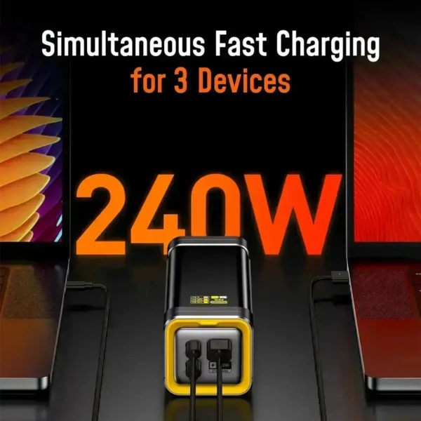 Starship 240W Power Bank | 27,600mAh High-Capacity | LED Display | PD Fast Charging | with 140W USB-C to C Cable - Image 5