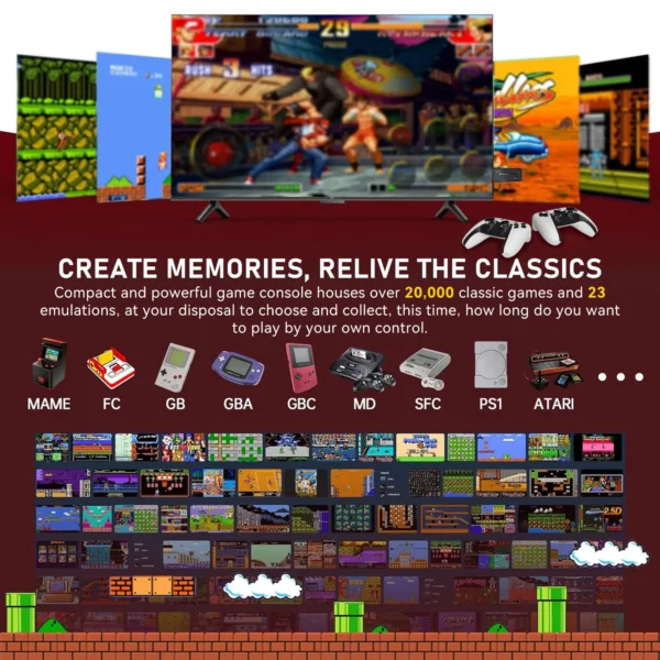 2025 4K Retro Game Console Stick | 20,000+ Classic Games | Dual Wireless Controllers | 64GB|128GB Plug & Play HDMI Emulator - Image 8